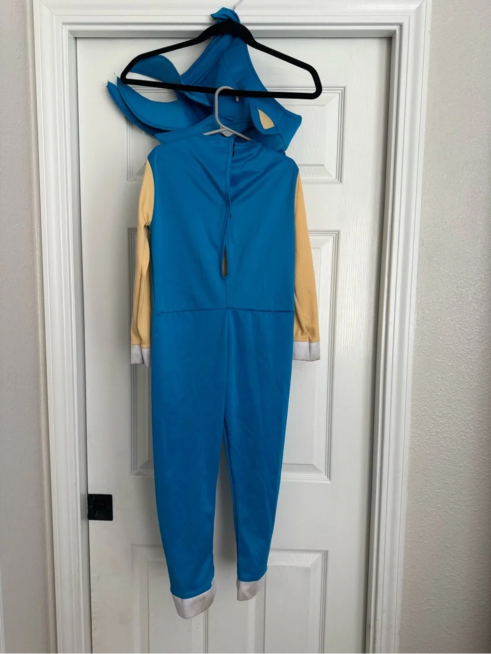 Sonic Blue and Cream Hooded Superhero Kids Costume size small